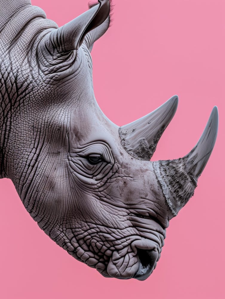 Rhino On Pink Background 5