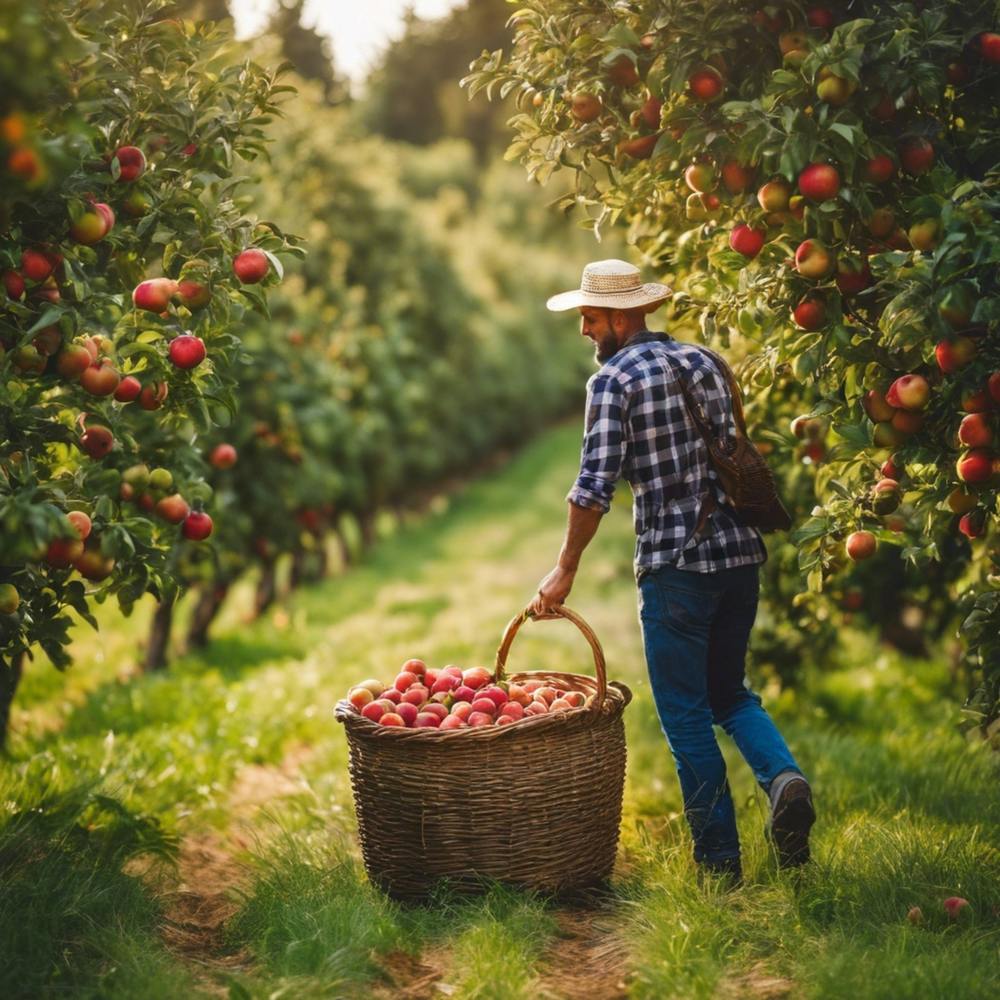 Man Picking Apples In An Orchard 2