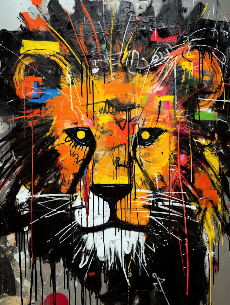 Löwe im Basquiat-Stil 2
