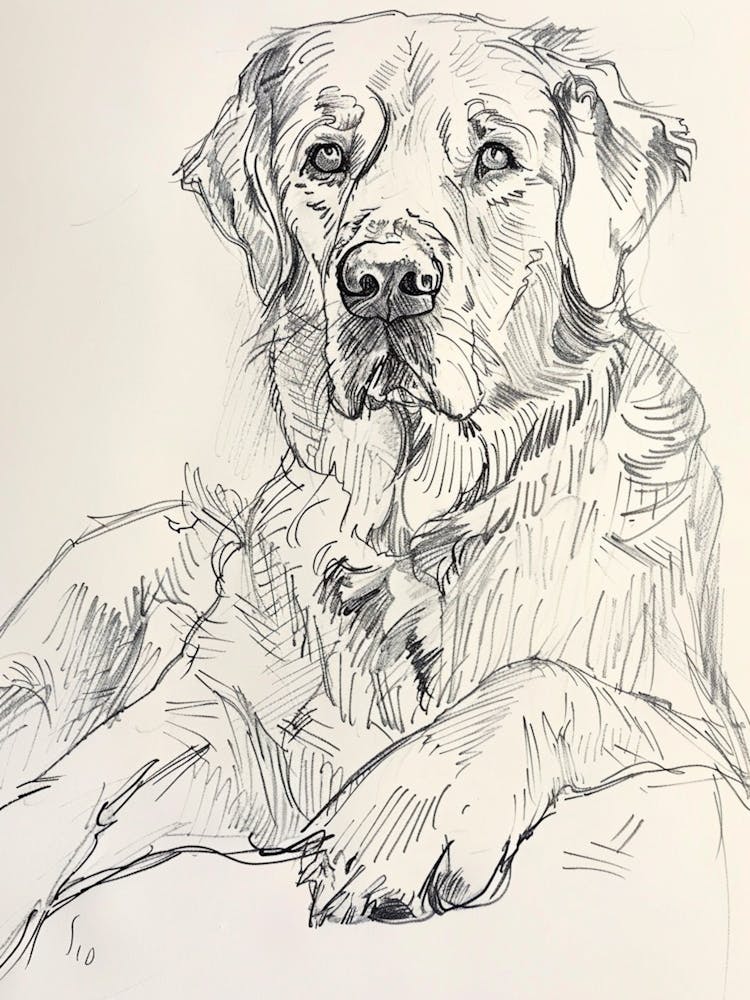 Golden Retriever Dog Line 2