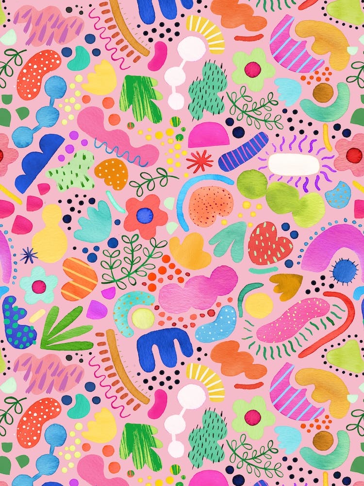 Playful Abstract Fresh Pink