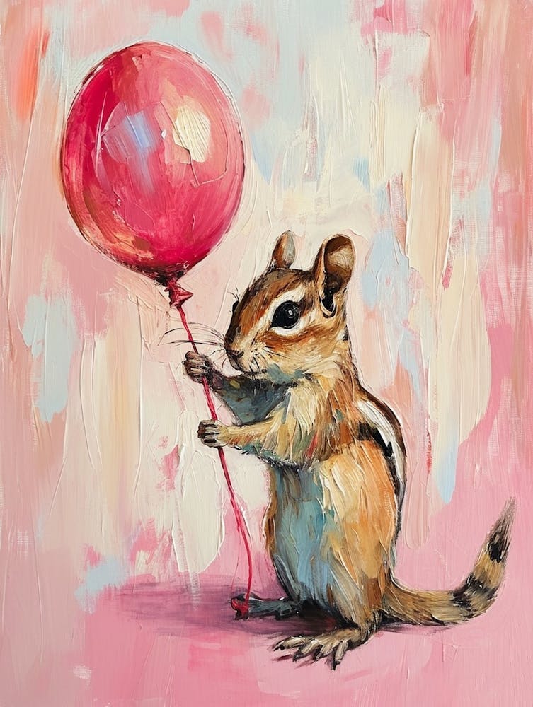Cute Chipmunk 2 With Balloon