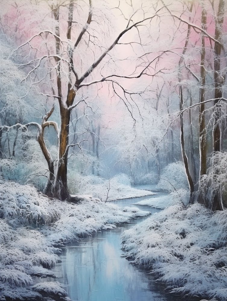 Dreamy Winter Painting Muir Woods National Park United States 4