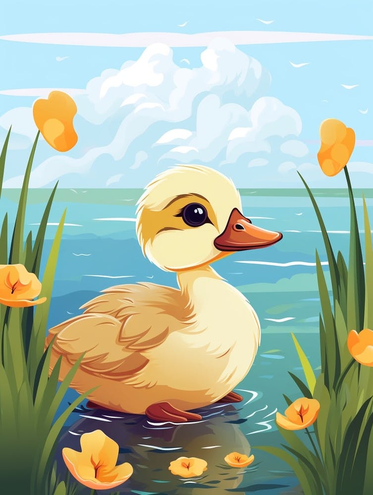 Baby Animal Illustration  Duck 6