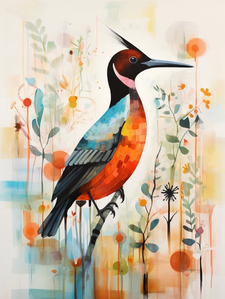 Bird Painting Collage Canvasback 4
