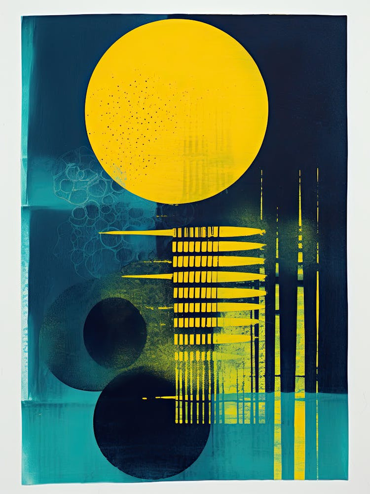 Bioluminescent Maze Deep Abstract Surrealism