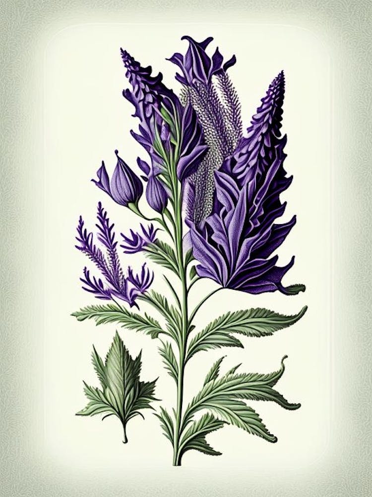 Lavender Leaf Vintage Botanical 2