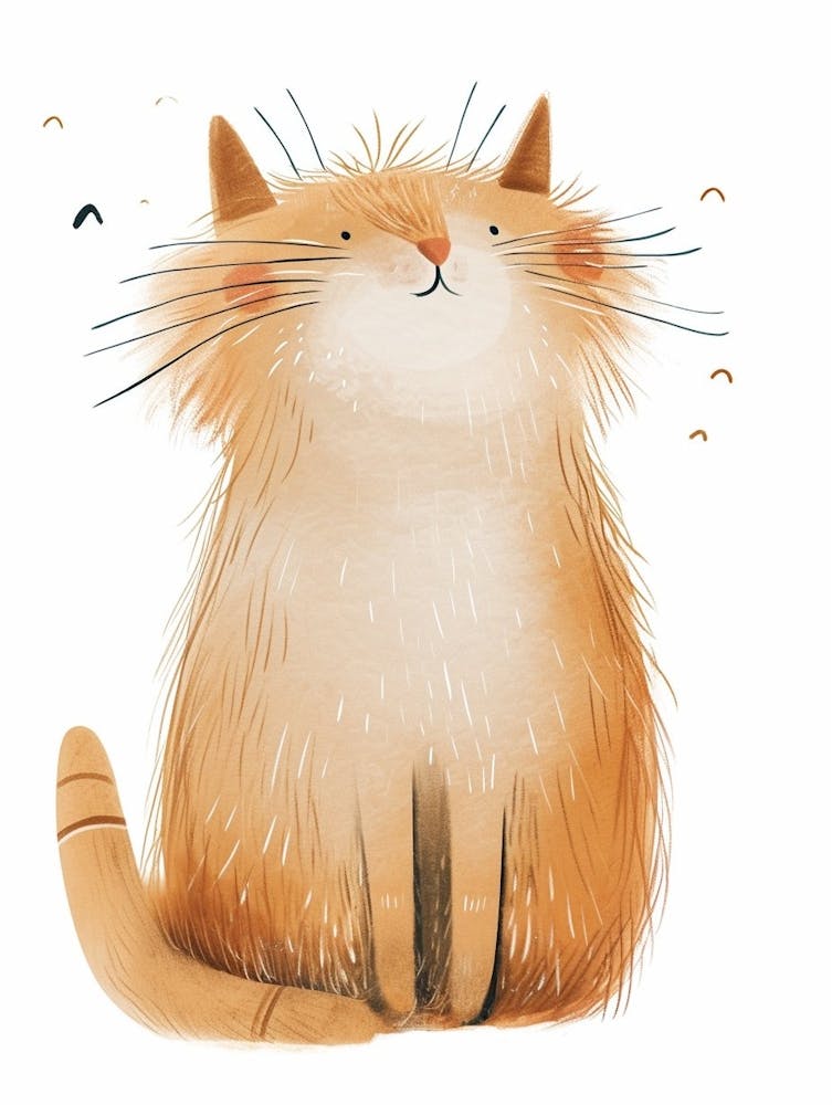 Turkish Angora Cat Clipart Illustration 4
