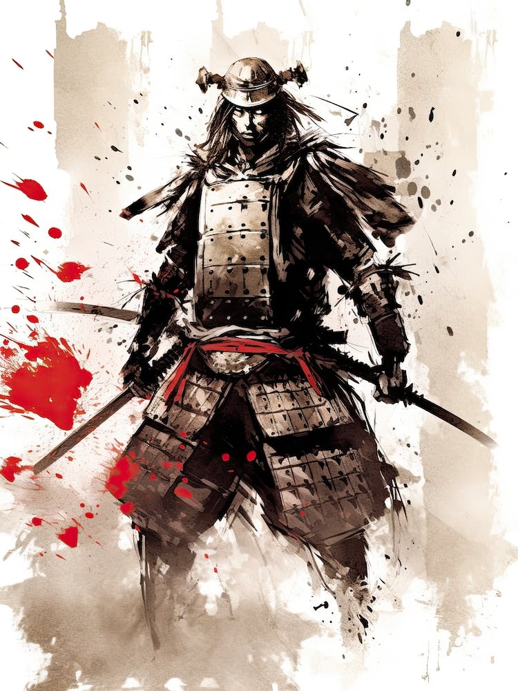 Samurai Sumi E Illustration 6