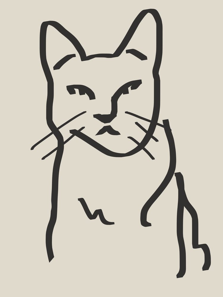 Line Art Cat Drawing 2