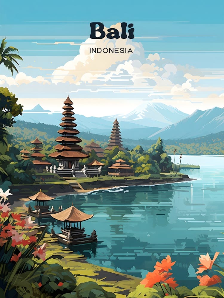 Bali Indonesia Temple Travel Art