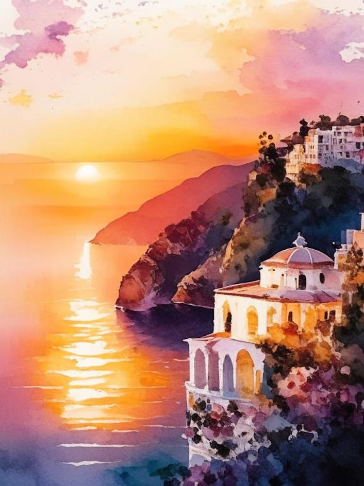 The Amalfi Coast Watercolour