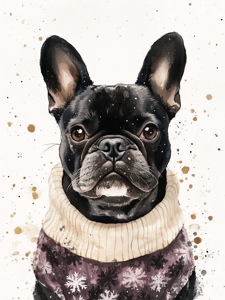 French Bulldog In Christmas Jumper Neutral 2