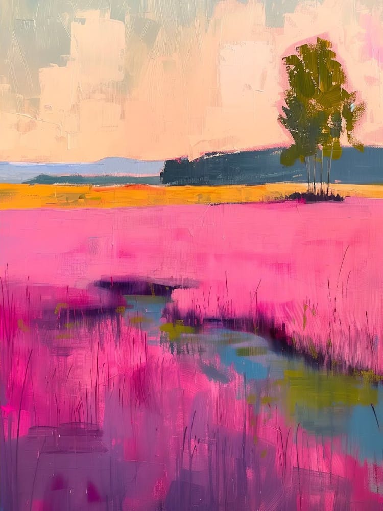 Abstract Meadow Landscape, Abstract Horizon Print, Colorful Landscape Painting, Minimalist Decor, Modern Printable Art, Digital Download