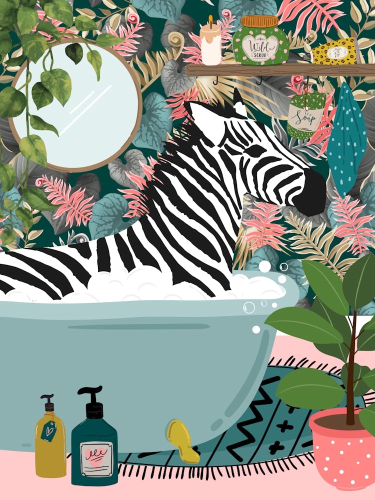 Zebra In The Bathtub Animal