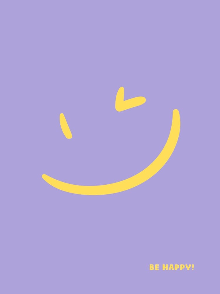 Be happy - smiley purple