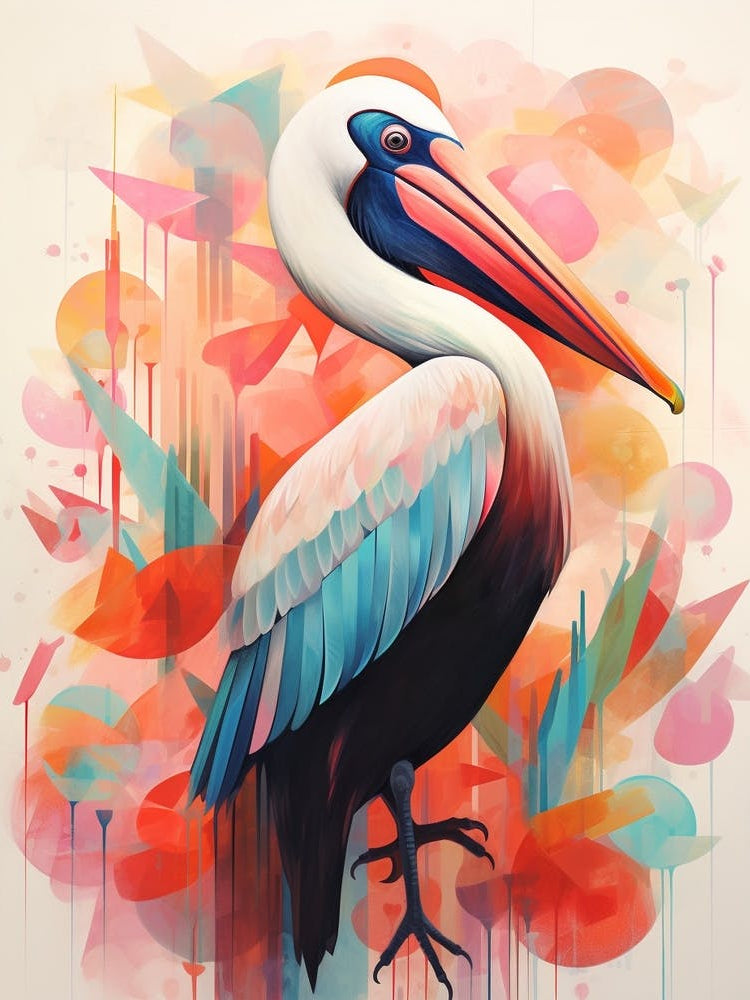 Bird Painting Collage Pelican 4