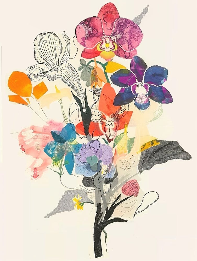 Orchid 1 Collage Flower Bouquet
