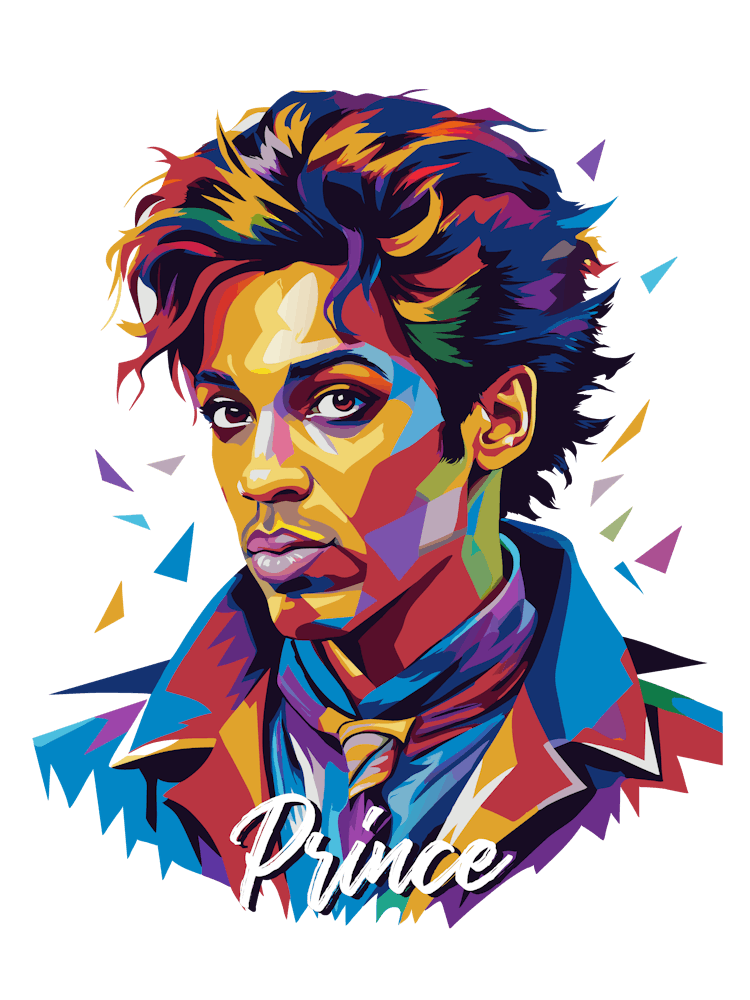 Prince 02 Portrait Music Icon WPAP Pop Art Style