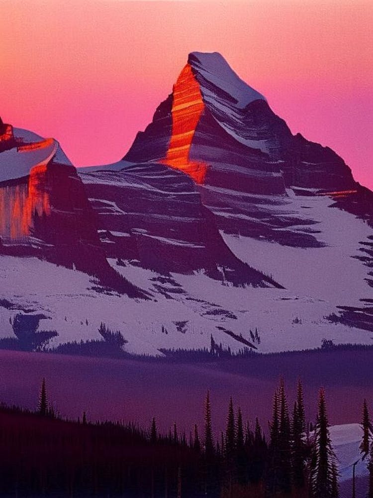 The Canadian Rockies Retro Sunset 5