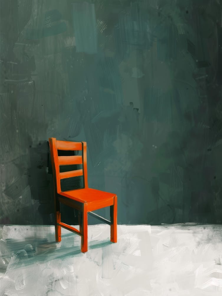Chair on green wall