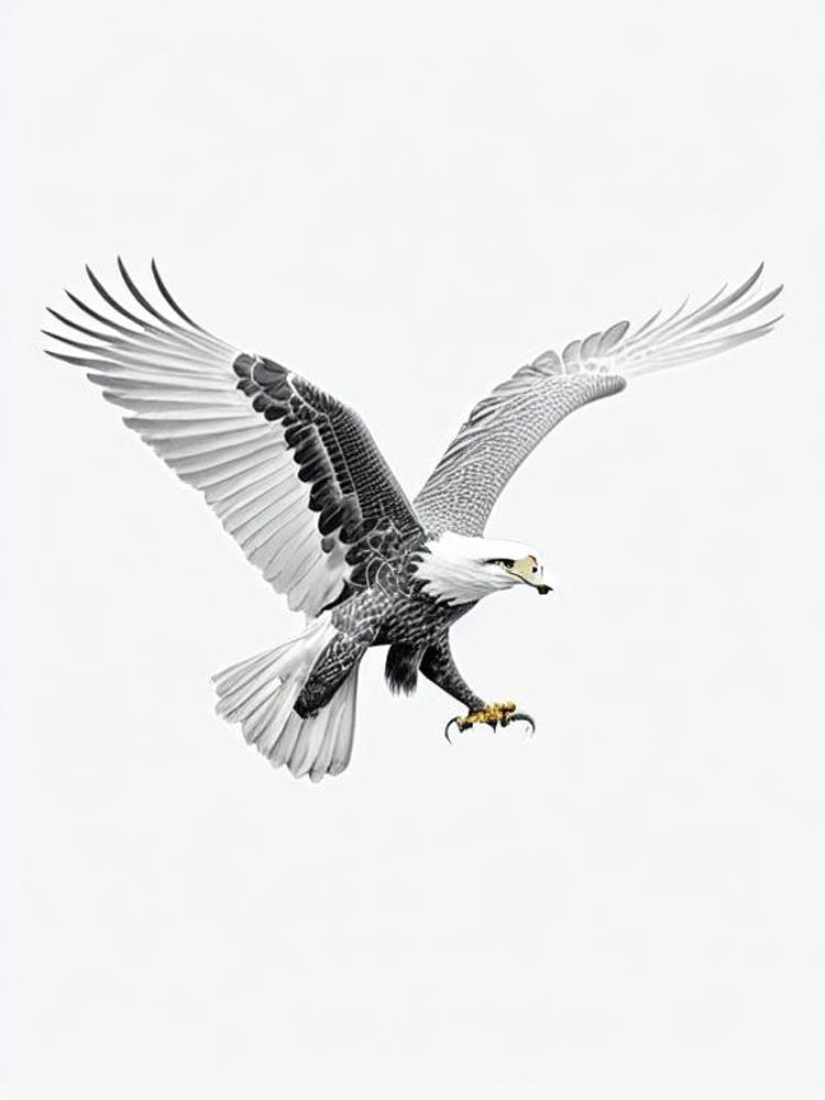 Eagle B&W Pencil Drawing 2 Bird