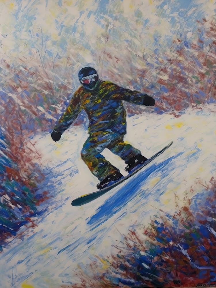 Snowboard Dans Le Style De Monet 1