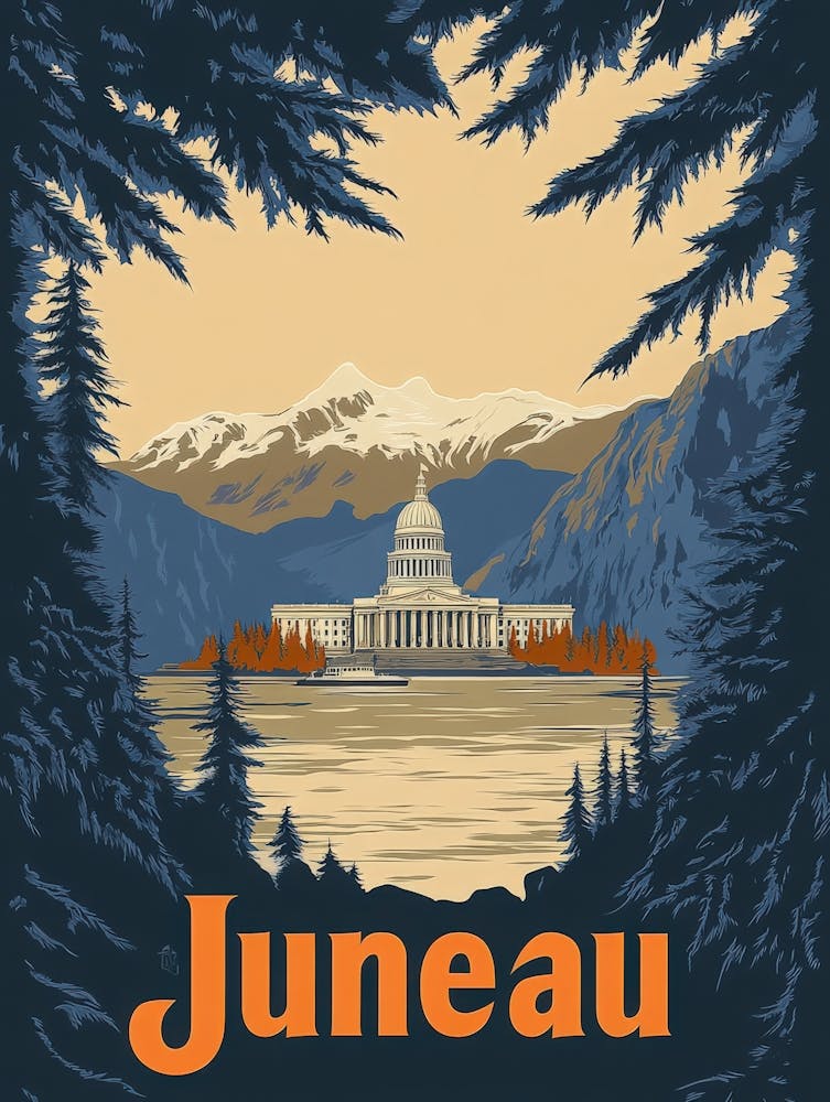 Aihrgdesign A Retro Travel Poster For Juneau Featuring The Al 2fb37040 A08d 438a 929a 34e8ffeb5c13 2