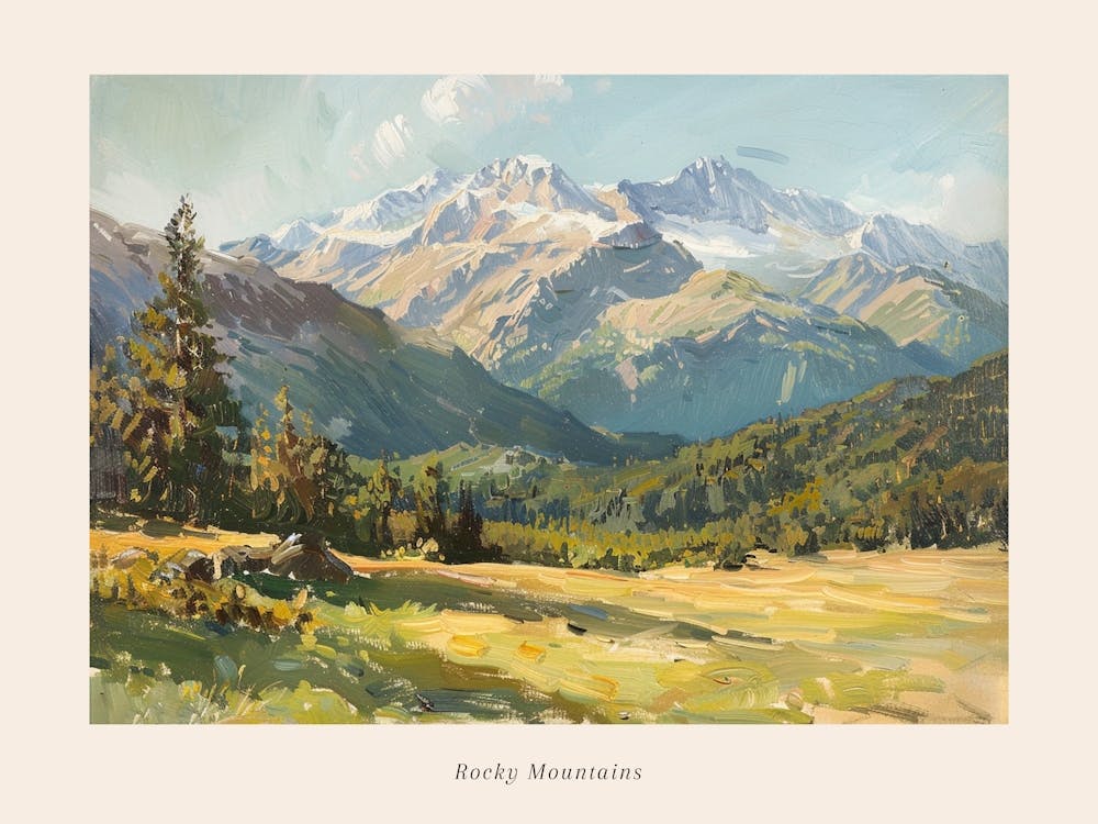 Western Landscapes Rocky Mountains 4 Poster