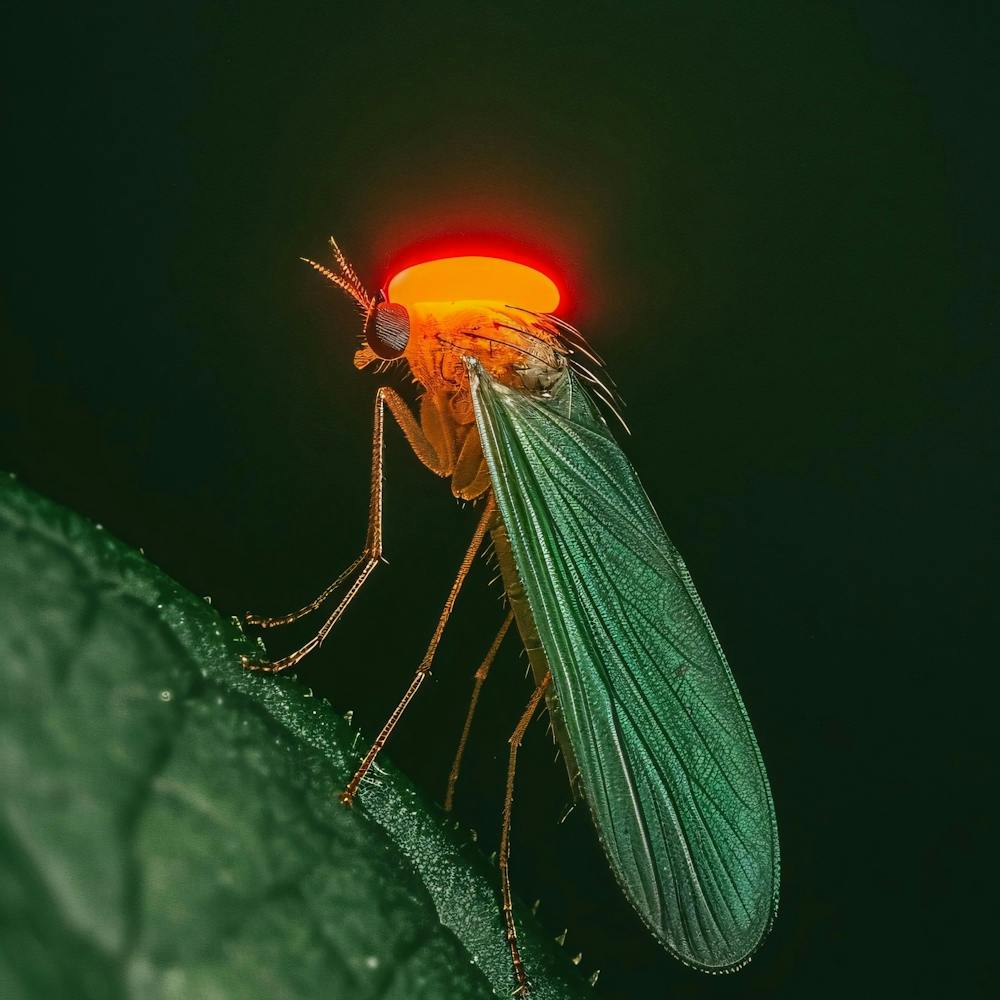 Mosquito Fly With A Flash Halo