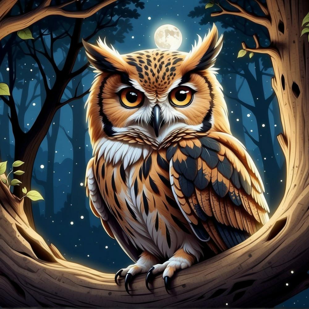Owl In The Forest