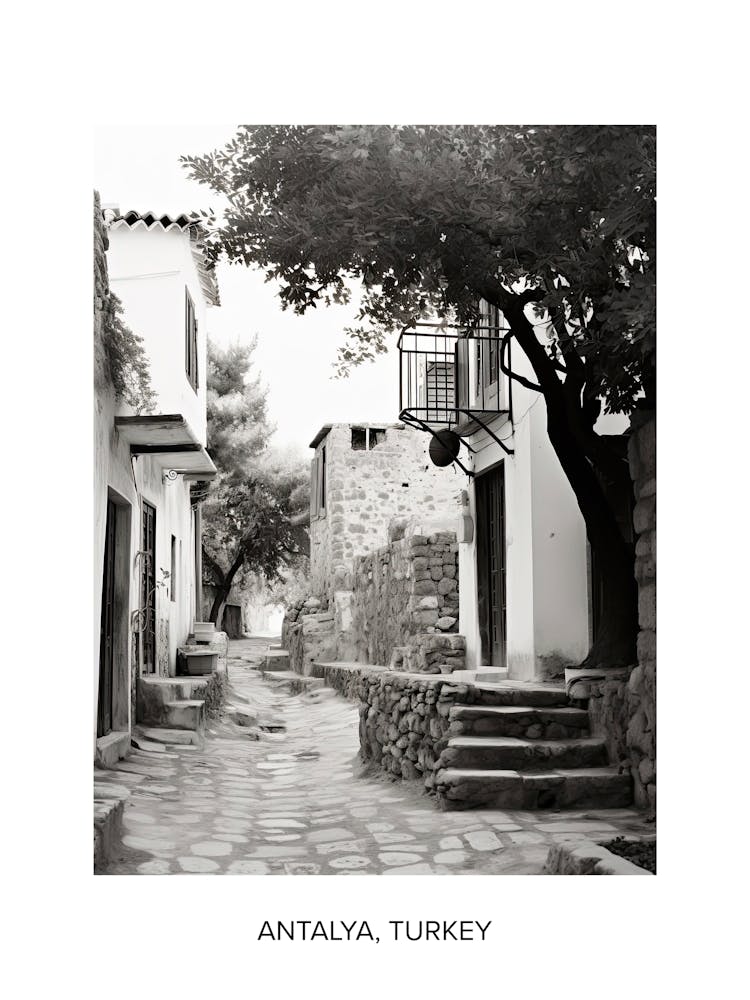 Poster Of Bodrum, Turkey, Photography In Black And White 3