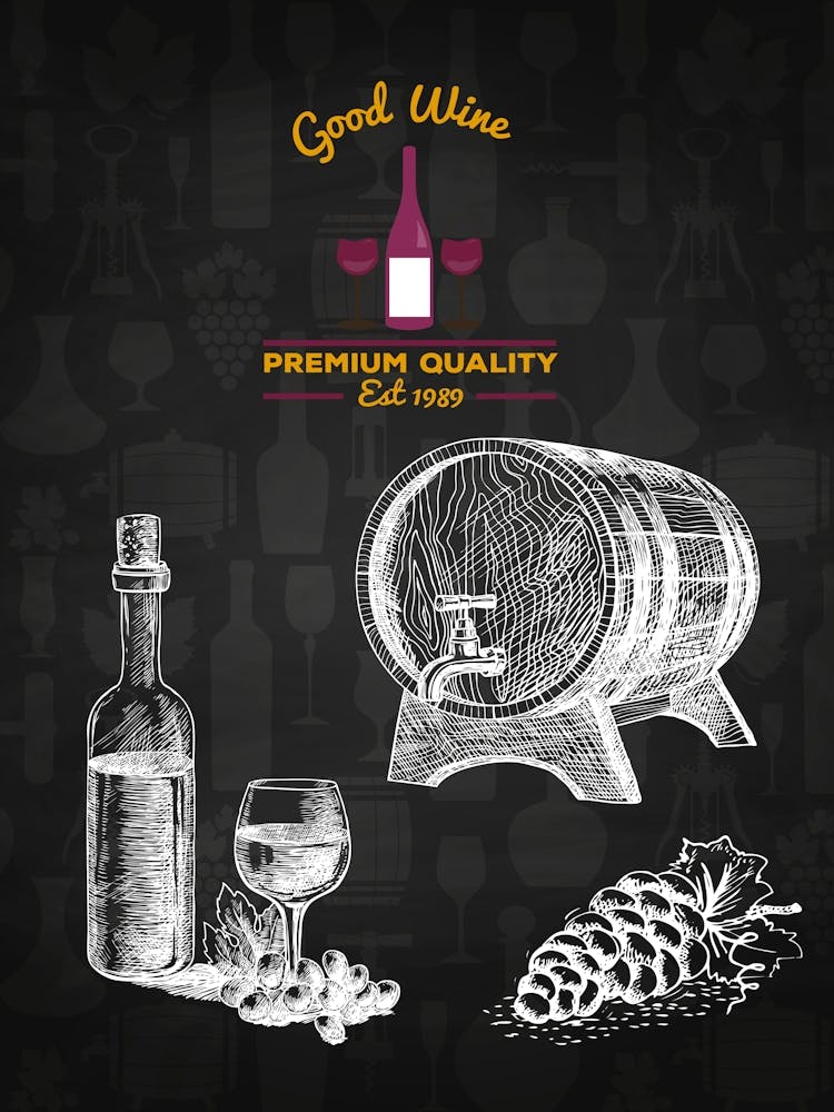 Good Wine — wine poster, kitchen poster, wine print