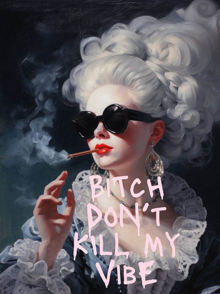 Bitch Dont Kill My Vibe Altered Art Funny Quote Girly Decor Sarcastic Print
