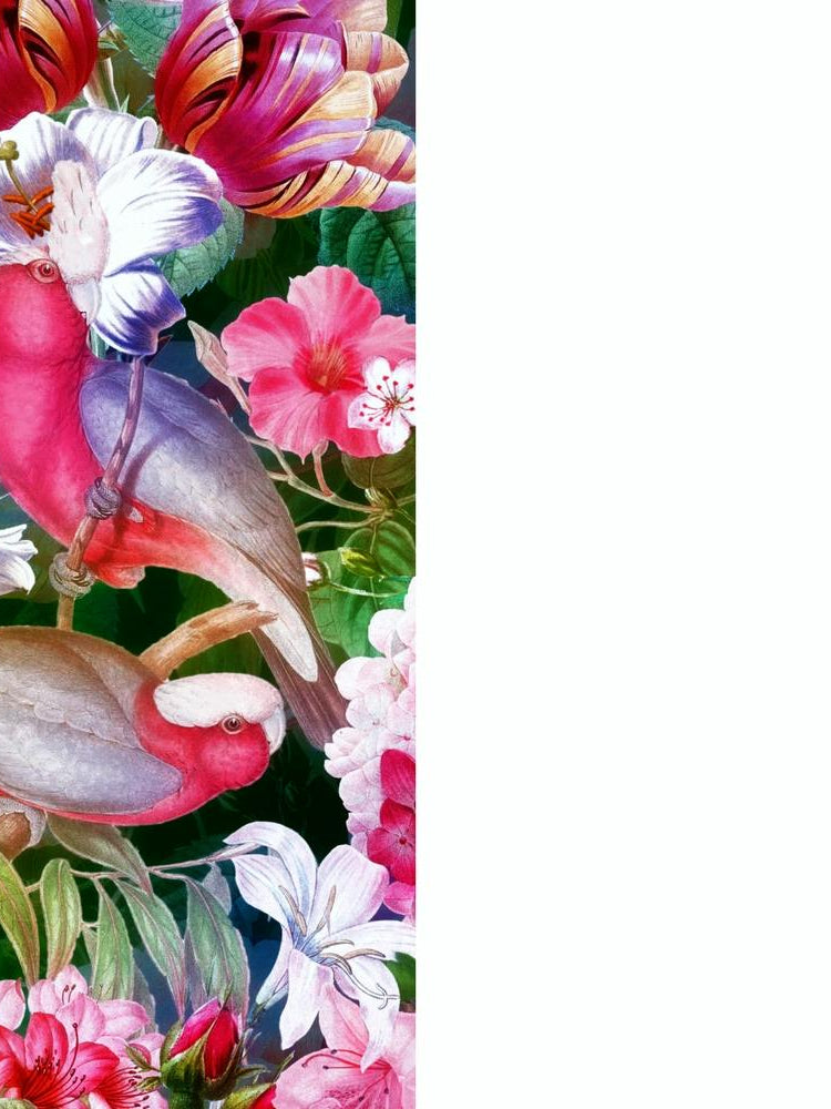 Tropical Luminous Pink Vintage Parrot Jungle Garden