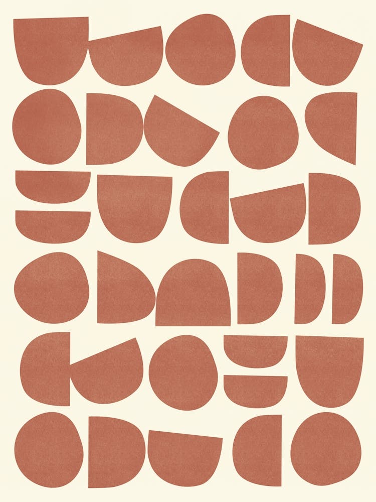 Mid Century Modern Abstract Pattern Redwood