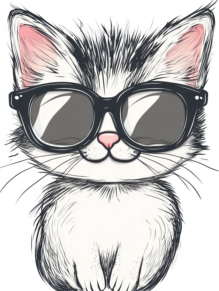 Süße Katze mit Sonnenbrille 4