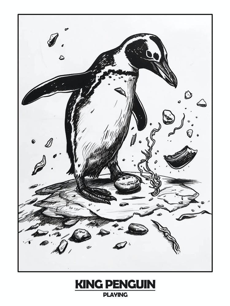 Penguin Playing Poster 4
