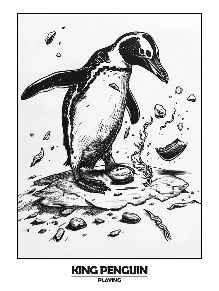 Penguin Playing Poster 4