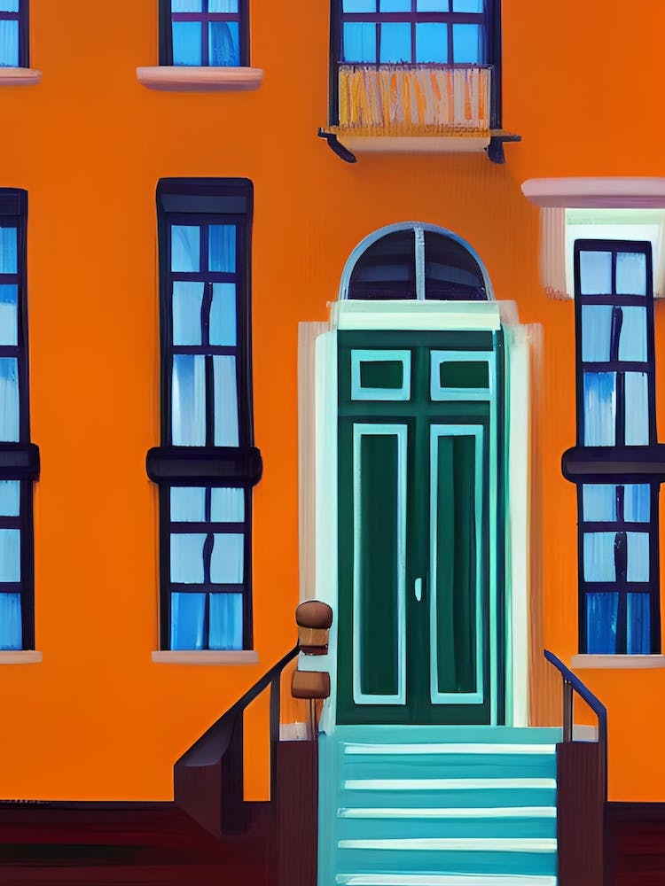 Orange Townhouse Doorway Steps