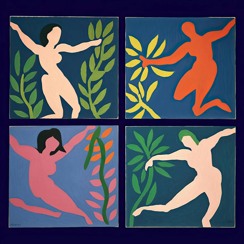 Women Dancing, Shape Study, The Matisse Inspired Art Collection 2
