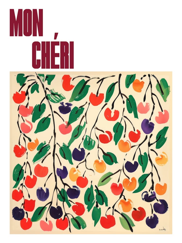 Mon Cheri Poster Cherry Painting Matisse Style 5