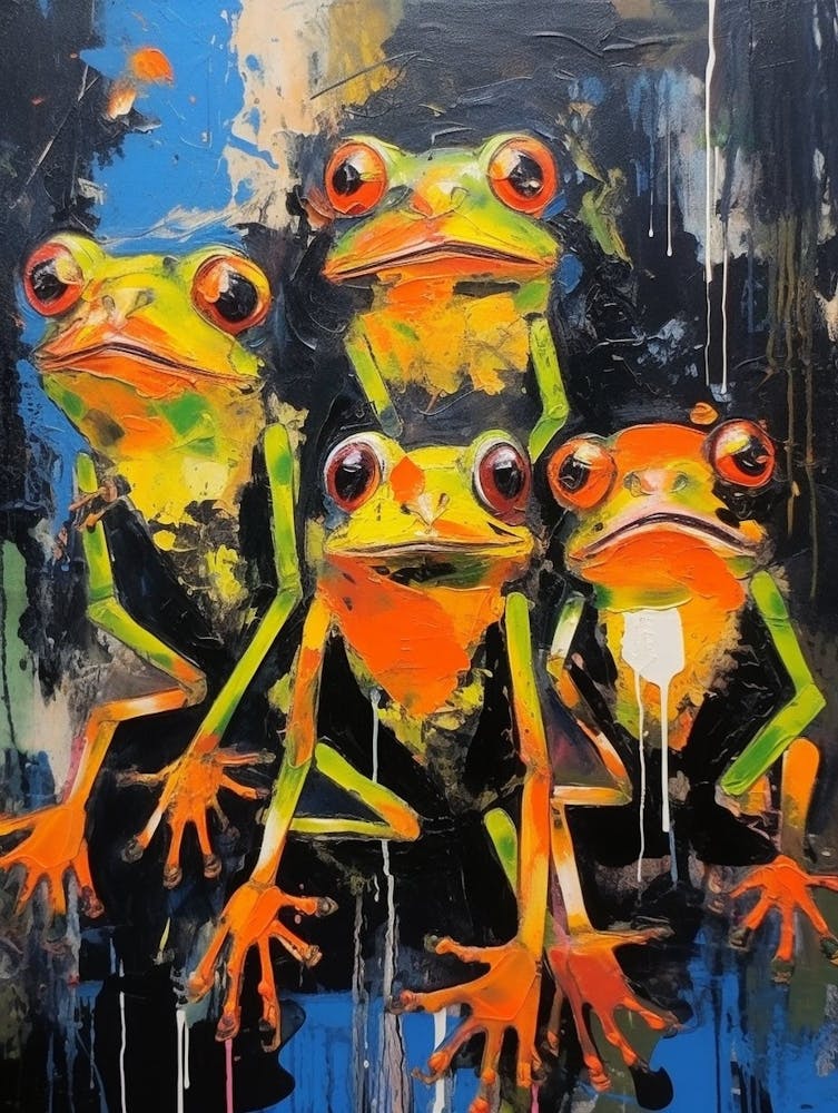 Frogs Abstract Expressionism 4