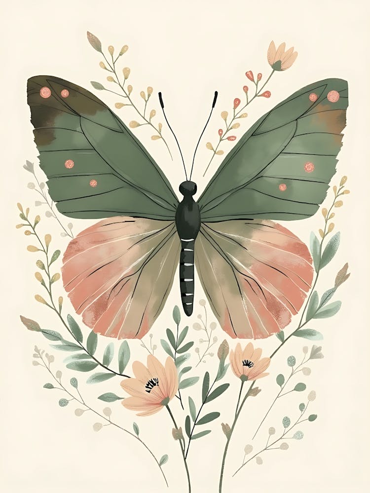 Soft Bloom Silhouettes in Faded Peach
