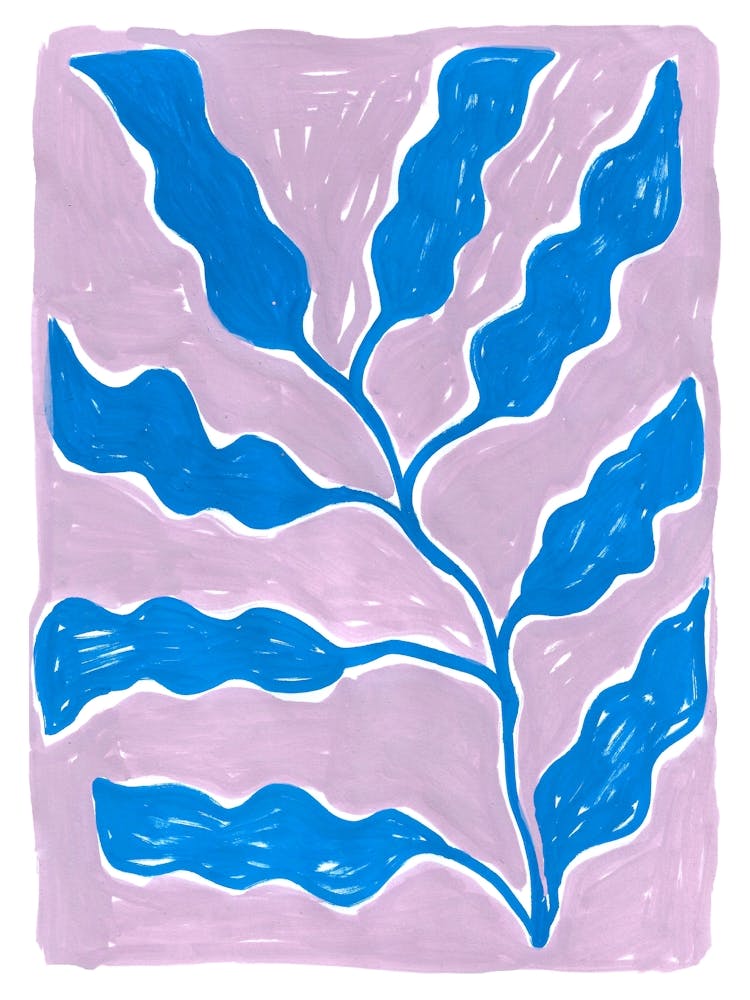 Abstract Leaf Lavender Blue