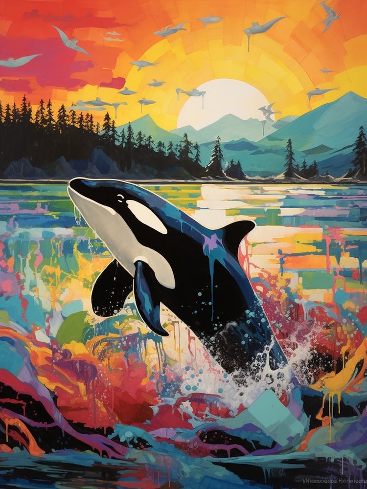Vivid Surreal Orca Whale