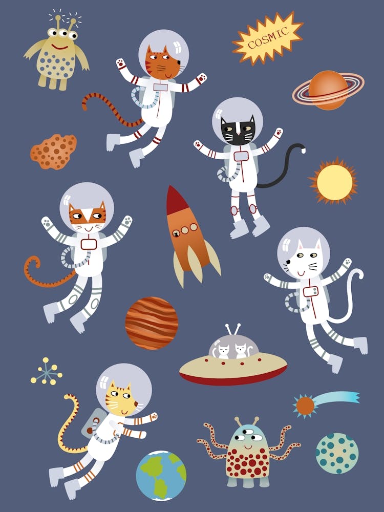 Space Astronaut Kitty Cats
