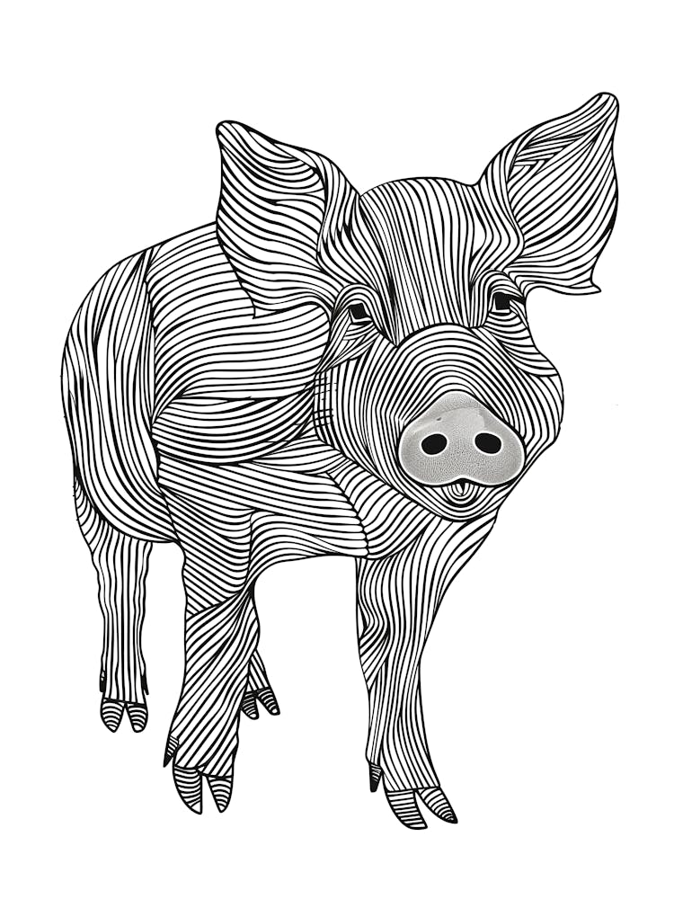 Schwein Vektor-Illustration Tier-Linienkunst