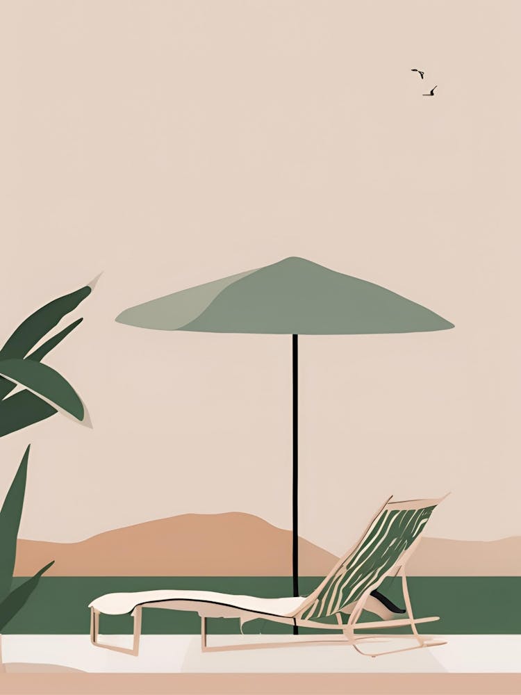 Beach Chair And Umbrella