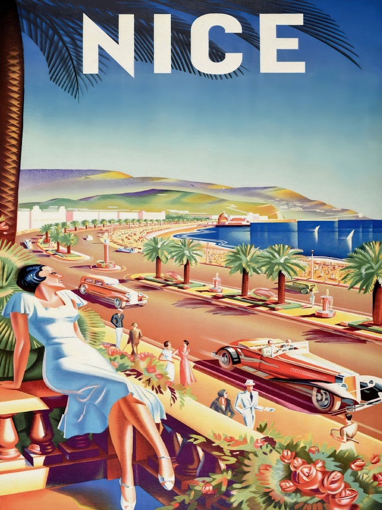 Nice France Vintage Travel Poster